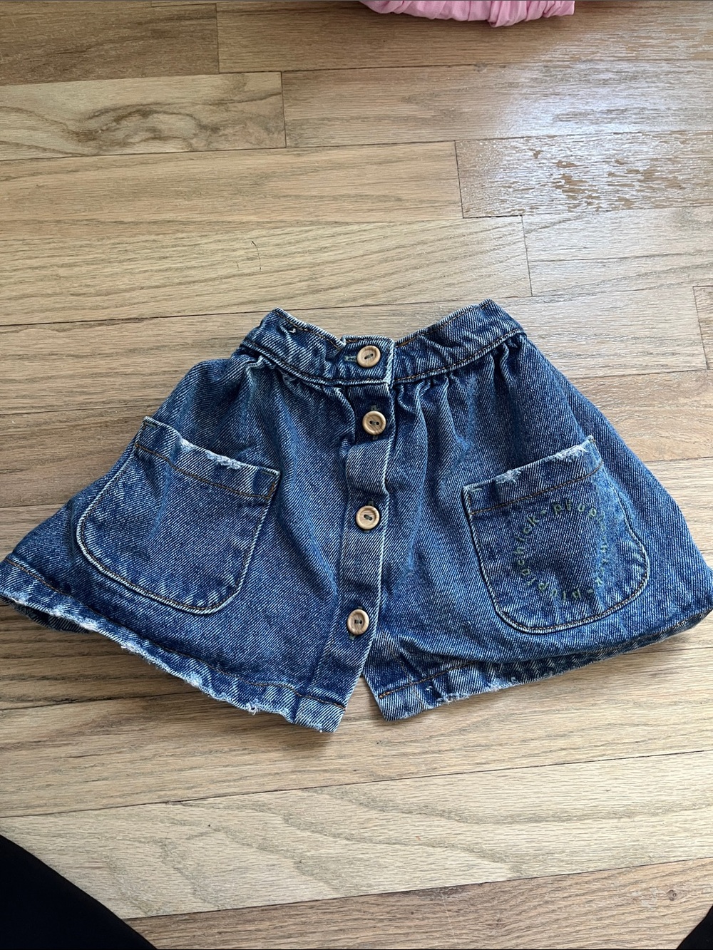 Girls' Denim Button-Front Skirt - Blue
